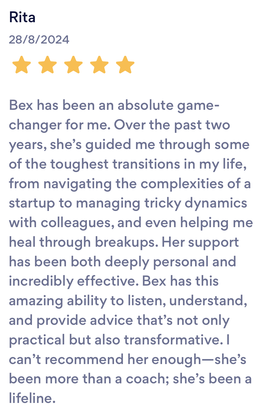 Rita confidence long